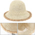 Women's Floppy Cloche Straw Hat, Wide Brim Straw Bucket Hat for Sun Protection UPF 50+