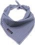 ARING PET Dog Bandanas, Navy Plaid Kerchief Triangle Bibs Scarf for Puppy Small Medium Large Dogs & Cats - L