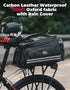 KEMIMOTO Bike Bag, 20L Waterproof Carbon Leather Rear Rack Trunk Bag, Pannier Handbag for Mountain Road Bike