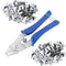 300 Pcs Silver Wire Cage Clips with 1 Pcs Blue Wire Buckle Clips Pliers for Chicken Pet Dog Cat Cage Building