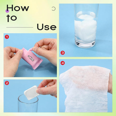 280 Count 9.5x12 Inches Hosuly Disposable Compressed Towels Tablets Bulk Soft Colorful Face Compressed Towels Compact