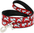 Buckle-Down Pet Leash, Dalmatians Running/Paws, Reds/White/Black, 4 Feet Long, 1/2" Wide
