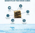 SKIPPER'S Cod Fish Skin Jerky Cubes 9 Oz - Gently Air Dried Single Ingredient Crunchy Dog Treats, Grain Free