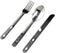SE 4-in-1 Detachable Stainless Steel Utensil Set, Spoon, Fork, Knife, Bottle Opener with Clear Pouch