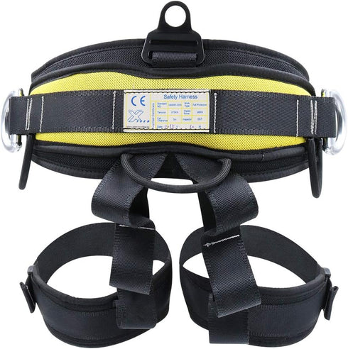 X XBEN Thicken Climbing Harness, Protect Waist Safety Gear, Wider Half Body Harness for Roofing and Climbing