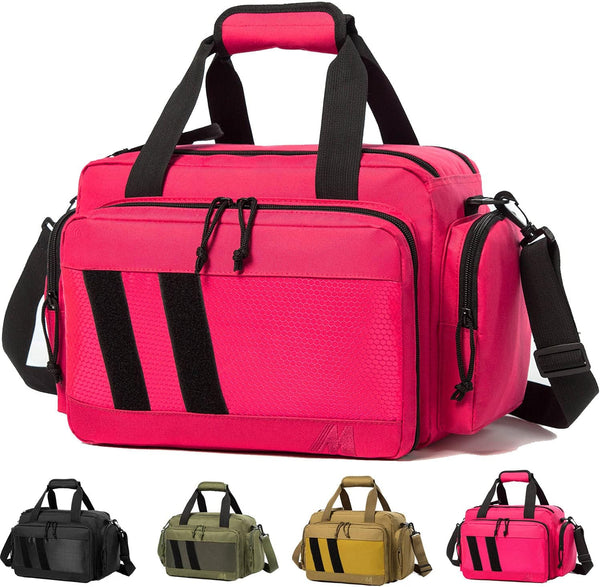 Tactical Gun Range Bag, Padded Shooting Range Duffle for Handguns, Pistols, and Ammo