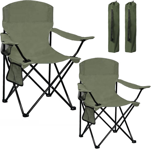 Camping Chair 2 Pack Portable Folding Chair, Supports 300lbs, Lightweight Stable Outdoor