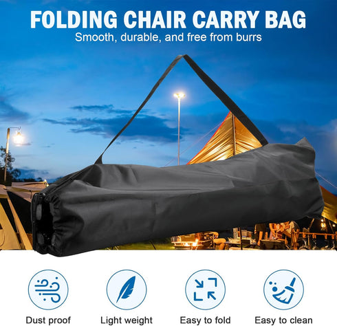 1Pack Camping Chair Bag Replacement, Camp Folding Chair Bag, Black, (Just A Bag, No Chair)