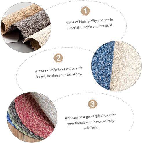1pc BESPORTBLE Cat Scratching Pad Woven Pet Scratcher Play Mat Shape Comfortable Scratch-Resistant for Indoor Cats