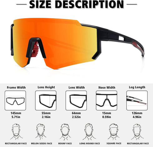STORYCOAST Polarized Sports Sunglasses for Men and Women, UV400 Protection for Driving, Fishing, Cycling