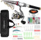 mouhike Fishing Rod Reel Combo Full Kit - Telescopic Pole Set with Spinning Reel for Saltwater Freshwater