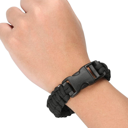 Paracord Wristband for Outdoor Sport Tactical Survival Parachute Bracelet, Essential for Hiking Travelling Camping Gear Pack of 2