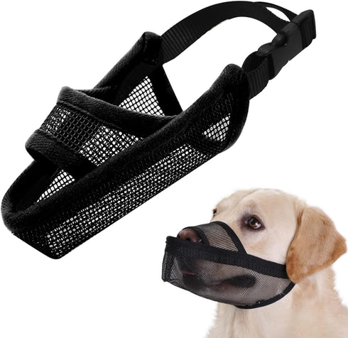 Crazy Felix Nylon Dog Muzzle, Breathable and Drinkable Pet Muzzle for Small Medium Large Dogs, Black, XL