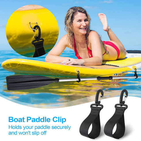 Upgraded Paddle Holder, Set of 6 Paddle Clips, Paddle Board Accessories, Inflatable Boat Paddle Storage