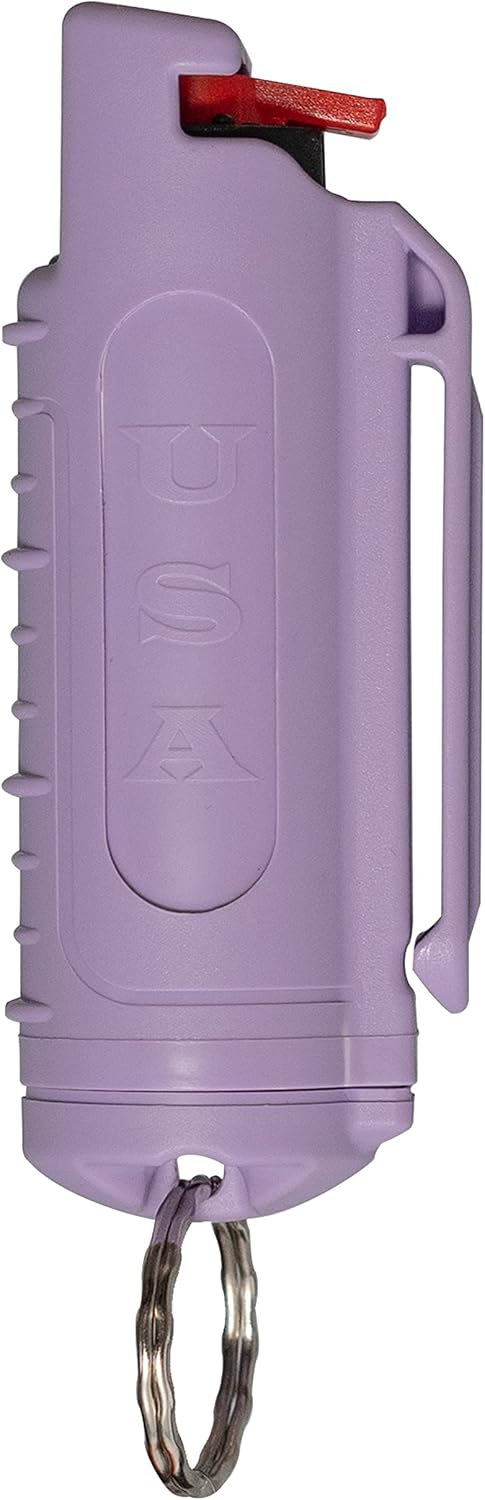 Police Magnum Keychain Pepper Spray - 1 Pack Tactical OC with Dye, Maximum Strength, Small Case Safety Key Chain for