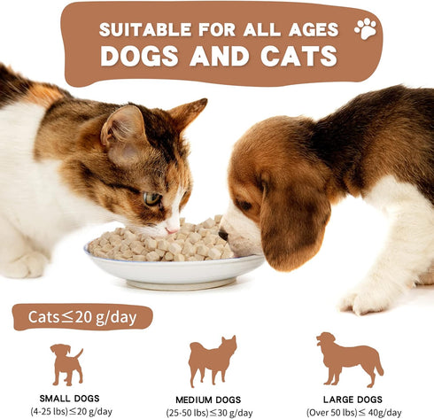 Freeze Dried Raw Cat and Dog Treats, Healthy Limited Ingredient Chicken Cube Training Treats, 5 Ounce