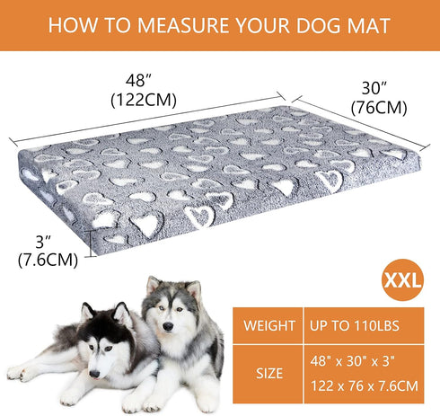 VANKEAN Dog Crate Mat Reversible Cool and Warm, Stylish Bed for Crate with Waterproof Inner Linings, Grey
