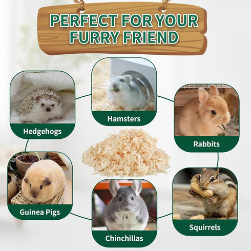 Luoglude 35oz Natural Aspen Wood Pet Bedding Low Dust, Odor Control & Ultra Absorbent Shavings for Hamsters, Parrots