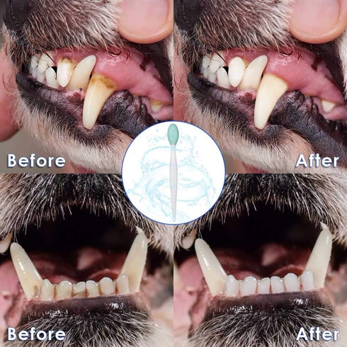 Dog Toothbrush, 4 Packs Silicone Pro Double-Sided Dental Brushes Set for Small Dogs and Cats