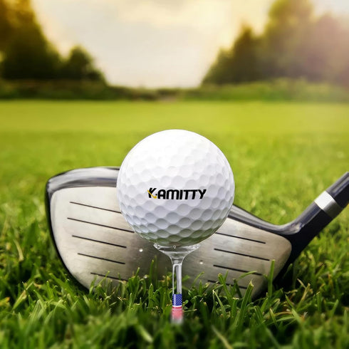 Plastic Golf Tees, Unbreakable 3 1/4" Pack of 50/80, Reduces Friction & Side Spin, Multiple Colors, USA Flag