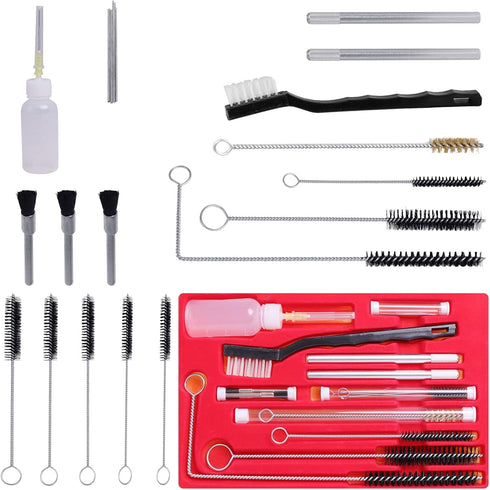 17pcs Multi-Purpose Spray Gun Cleaning Kit,Nylon Brushes Paint Gun Cleaning Kit Mini