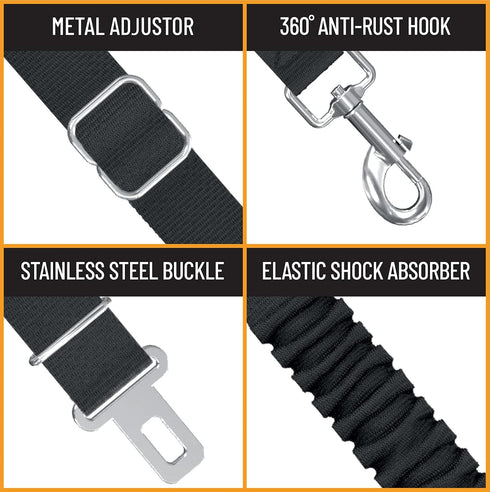 Active Pets Dog Seatbelt, Adjustable Safety Dog Seat Car Harness, Durable Dog Seatbelts for Cars for Large, Medium, &