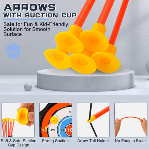 Set 2 Pack Set 20 4-8 8-12 Target&2 3-12 Bow and Arrow for Kids, LED Light Up Archery with Suction Cup Arrows, Indoor
