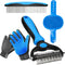 4 Pack Pet Grooming Kit - Deshedding Rake, Fine Tooth Comb, Grooming