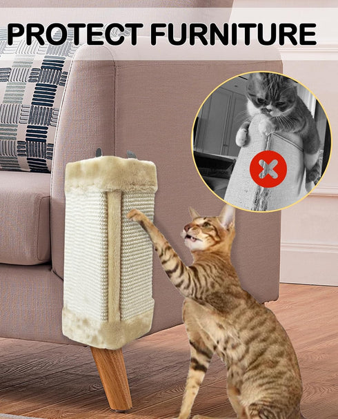 2 Pack Corner Cat Scratcher, Natural Sisal Wall Mounted Boards, Kitty Scratch Pads for Indoor Cats, Furniture Protector
