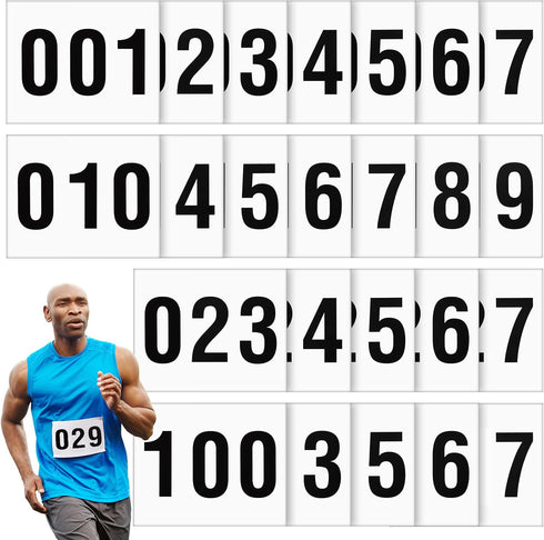 Honoson 1-200 Adhesive Race Bibs 7.5 x 6 Inches Competitor Numbers Running Race