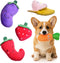 Pets&Goods Plush Squeaky Chew Toys for Small Dogs, 6-Pack Fruit & Vegetable Toy Set