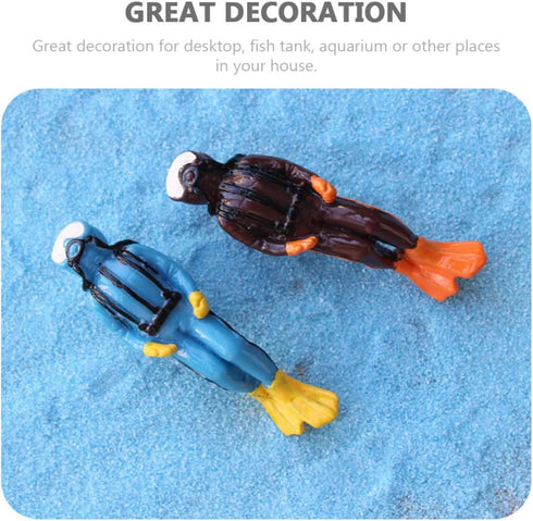 PATKAW 4pcs Mini Scuba Diver Toy, Resin Action Figure for Fish Tank Aquarium Landscape Ornaments