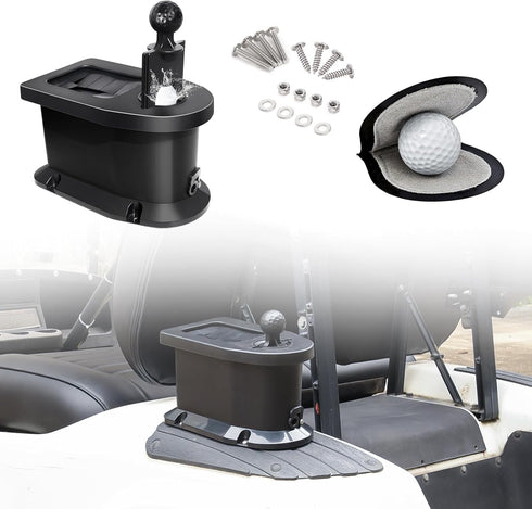 Golf Cart Ball Washer and Club Cleaner Kit with Mounting Bracket, Universal & Detachable for EZGO, Club Car, Yamaha