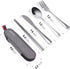 Quatish Travel Utensils with Case, Portable Silverware Set for Work, 304 Stainless Steel Cutlery Set