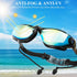 Swim Goggles for Adults, No Leaking Anti Fog UV Protection with Nose Clip and Earplugs for Pool