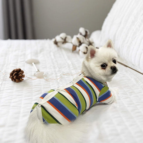 TONY HOBY Dog Pajamas Jumpsuit, Colorful Shirt for Dogs Surgery Recovery Suit for Small Medium Breeds (Blue&White, XL)