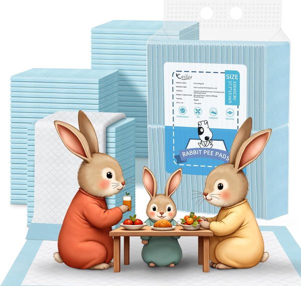 Rabbit Pee Pads, Disposable Super Absorbent Diaper, Pet Toilet/Potty Training Pads for