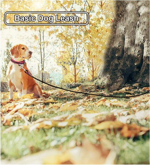 6 FT/8 FT/10 FT Rope Dog Leash, 1/2” Strong Nylon Climbing Leash with Leather Connection for Medium Large Dogs