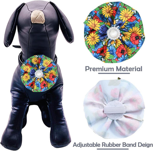 12pcs Dog Collar Flowers with Beads, Pet Collar for Small and Medium Dogs, Grooming Accessories Attachment