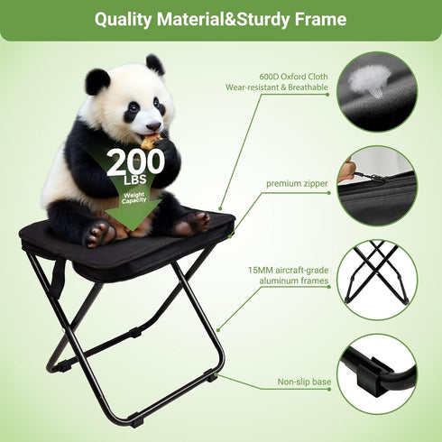 Generic Stool,Upgraded13 inch Chair,1.3 lbs Bag,200lb Collapsible Portable Camping Ultralight Folding Stool,Camping