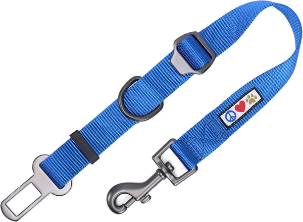 Pawtitas Blue Dog Seat Belt | Adjustable Pet Safety Seat Belt for Small to Large Dogs | Exceeds Safety Standards