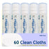 Multi-Purpose 9x9” Expandable Wipes with Travel Tubes - Pack of 5 Tubes (60 Tabs Total) - All Natural Reusable Wipes