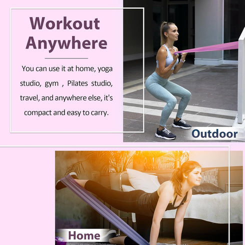 Resistance Bands for Working Out, Physical Therapy Bands Set for Stretching, Yoga, Pilates, Gym, Home Exercise