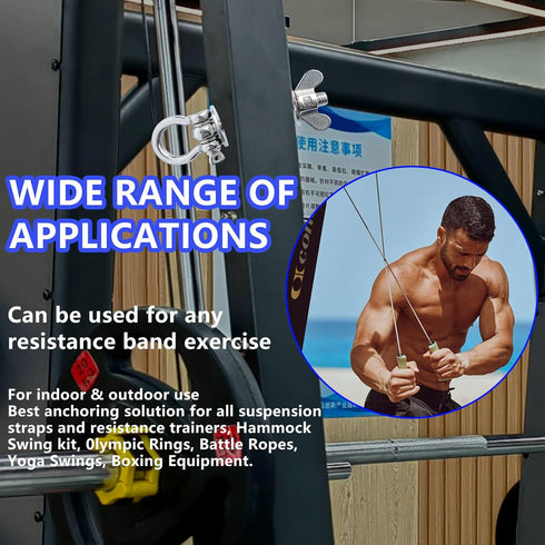 QKWL 2-Pack Heavy Duty Power Rack Attachments - Resistance Band Hooks & O-Ring Squat Rack Accessories | Durable Steel
