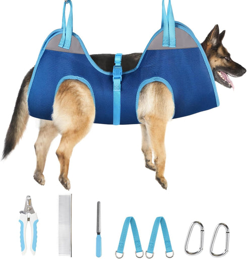 Supet Dog Grooming Hammock, Dog Hanging Harness for Nail Trimming Doorframe, Pet