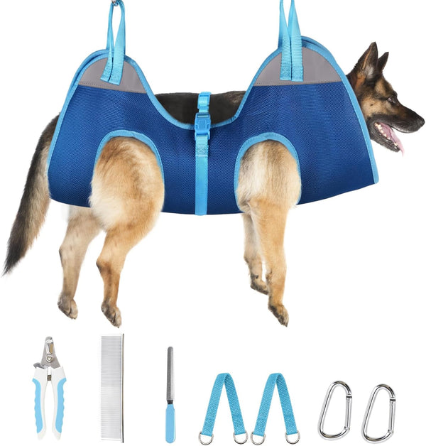 Supet Dog Grooming Hammock, Dog Hanging Harness for Nail Trimming Doorframe, Pet