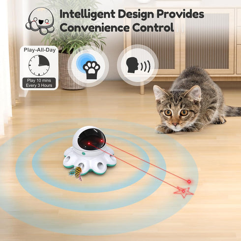 ORSDA Cat Laser Toy, 2-in-1 Interactive Automatic Laser Pointer Cat Toy, USB Rechargeable Electronic Kitten Toys