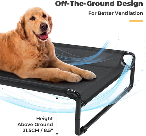 Veehoo Original Cooling Elevated Dog Bed, Portable Raised Cots Bed for Large Dogs, Washable Breathable Mesh, No-Slip