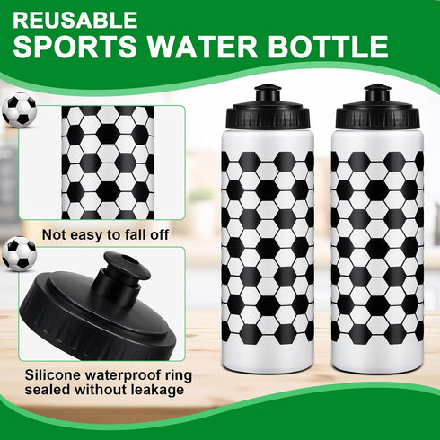 Yaomiao 12 Pcs 20 oz Soccer Water Bottle for Boys, Reusable BPA Free Squeeze Bottles