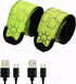 Vantone LED Safety Wristband Lights - 2 Pack Rechargeable High Visibility Glow Bracelets for Night Running and Cycling